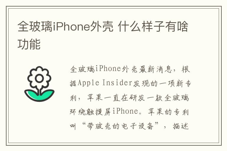 全玻璃iPhone外殼 什么樣子有啥功能