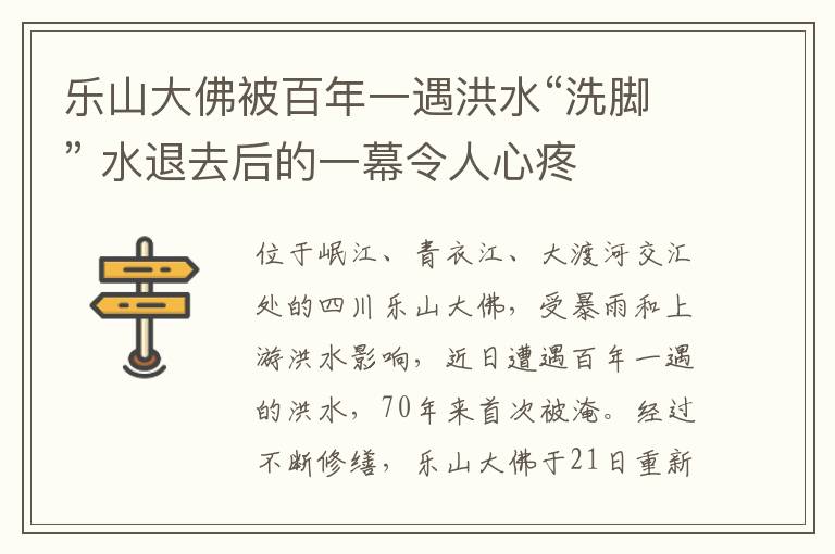 樂山大佛被百年一遇洪水“洗腳” 水退去后的一幕令人心疼