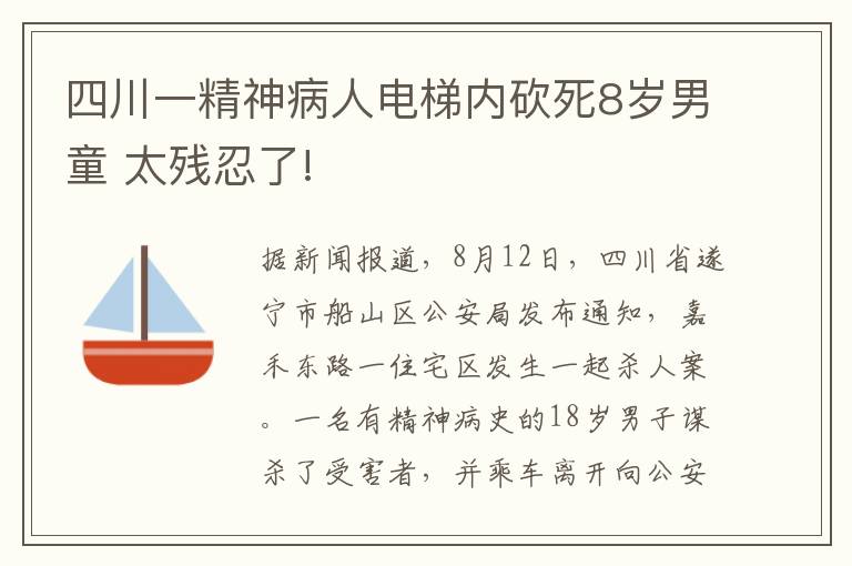 四川一精神病人電梯內(nèi)砍死8歲男童 太殘忍了!