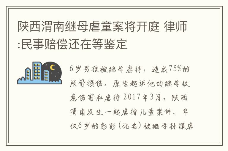 陜西渭南繼母虐童案將開庭 律師:民事賠償還在等鑒定