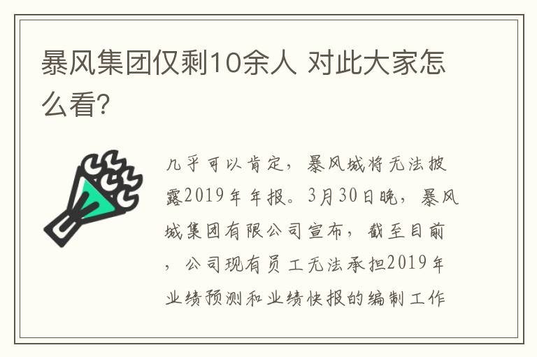 暴風(fēng)集團(tuán)僅剩10余人 對此大家怎么看？