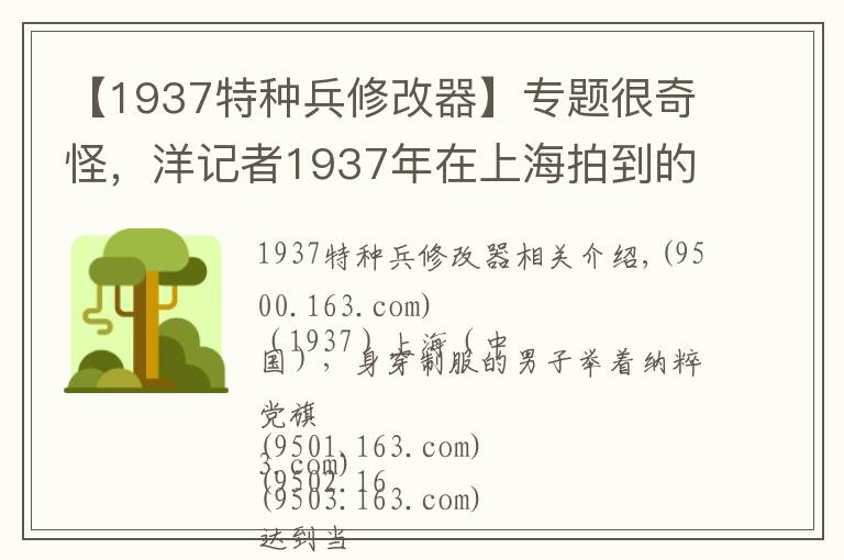 【1937特種兵修改器】專題很奇怪，洋記者1937年在上海拍到的這是啥特種兵？