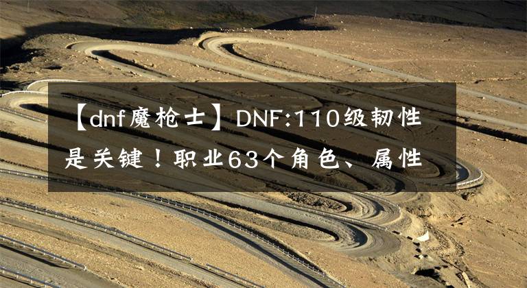 【dnf魔槍士】DNF:110級(jí)韌性是關(guān)鍵！職業(yè)63個(gè)角色、屬性攻擊及異常狀態(tài)分析