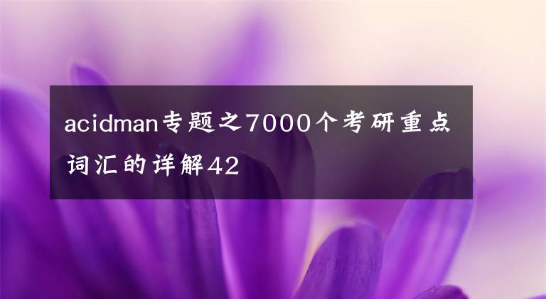 acidman專題之7000個考研重點詞匯的詳解42