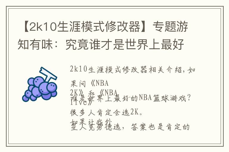 【2k10生涯模式修改器】專題游知有味：究竟誰才是世界上最好的NBA籃球游戲？