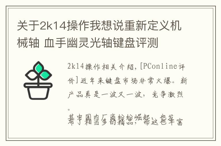 關(guān)于2k14操作我想說重新定義機械軸 血手幽靈光軸鍵盤評測