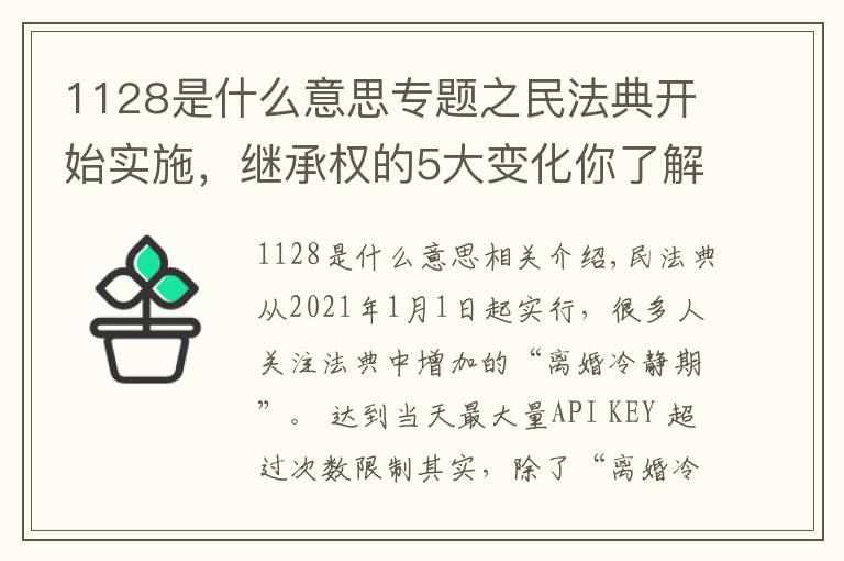 1128是什么意思專題之民法典開始實(shí)施，繼承權(quán)的5大變化你了解嗎？