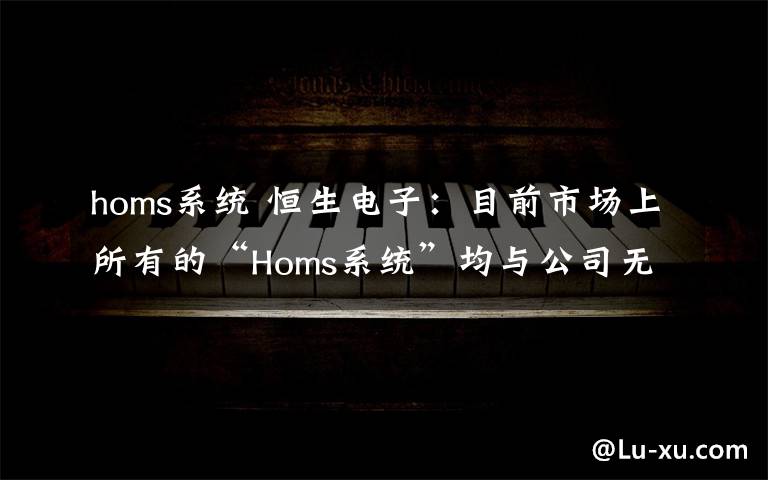 homs系統(tǒng) 恒生電子：目前市場(chǎng)上所有的“Homs系統(tǒng)”均與公司無關(guān)