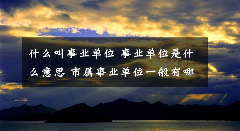 什么叫事業(yè)單位 事業(yè)單位是什么意思 市屬事業(yè)單位一般有哪些