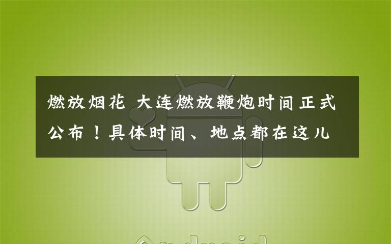 燃放煙花 大連燃放鞭炮時間正式公布！具體時間、地點都在這兒