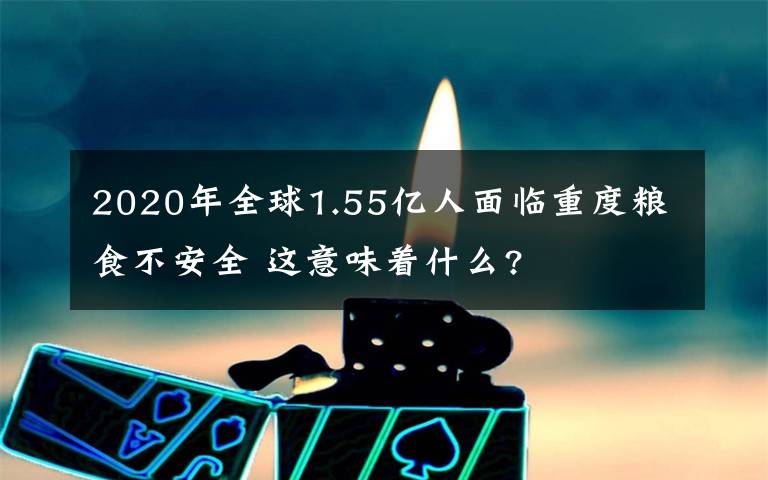 2020年全球1.55億人面臨重度糧食不安全 這意味著什么?