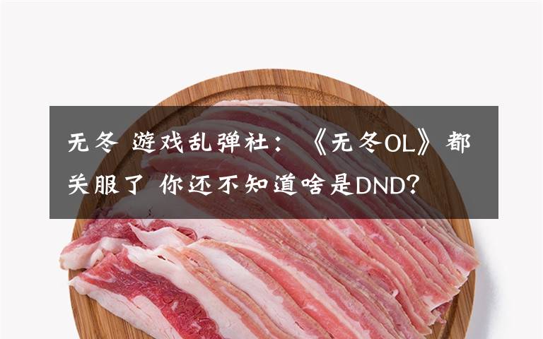 無(wú)冬 游戲亂彈社：《無(wú)冬OL》都關(guān)服了 你還不知道啥是DND？