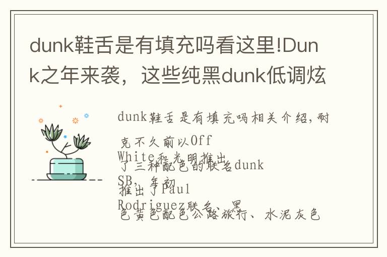 dunk鞋舌是有填充嗎看這里!Dunk之年來襲，這些純黑dunk低調(diào)炫酷