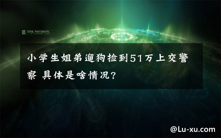 小學生姐弟遛狗撿到51萬上交警察 具體是啥情況?