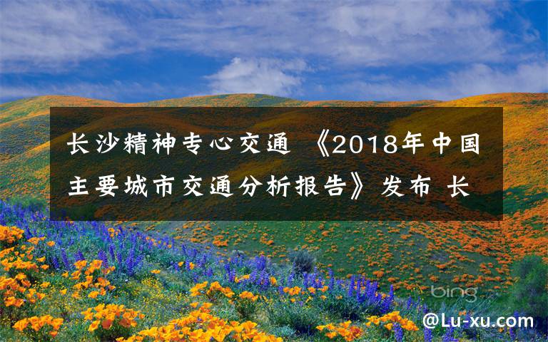 長沙精神專心交通 《2018年中國主要城市交通分析報告》發(fā)布 長沙人平均每天半小時堵在路上