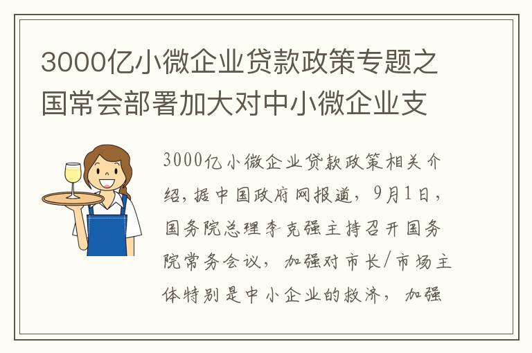 3000億小微企業(yè)貸款政策專題之國常會部署加大對中小微企業(yè)支持力度，再新增3000億元支小再貸款額度