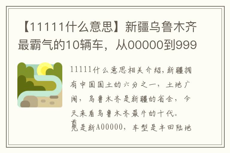 【11111什么意思】新疆烏魯木齊最霸氣的10輛車，從00000到99999都是什么車