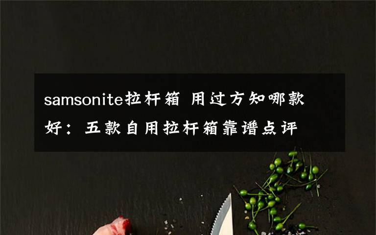 samsonite拉桿箱 用過方知哪款好：五款自用拉桿箱靠譜點評