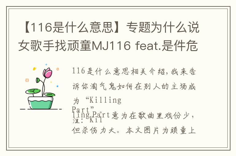 【116是什么意思】專(zhuān)題為什么說(shuō)女歌手找頑童MJ116 feat.是件危險(xiǎn)的事？