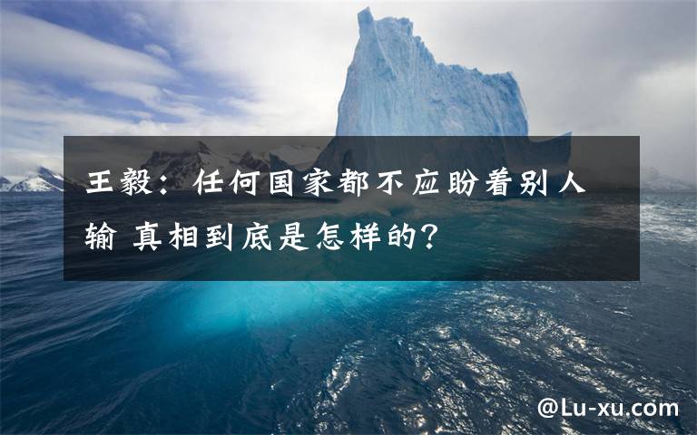 王毅：任何國家都不應(yīng)盼著別人輸 真相到底是怎樣的？