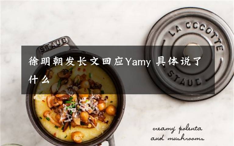 徐明朝發(fā)長文回應(yīng)Yamy 具體說了什么