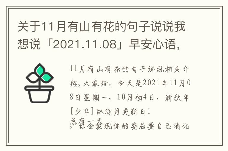 關(guān)于11月有山有花的句子說(shuō)說(shuō)我想說(shuō)「2021.11.08」早安心語(yǔ)，正能量努力奮斗語(yǔ)錄句子朋友圈說(shuō)說(shuō)圖片