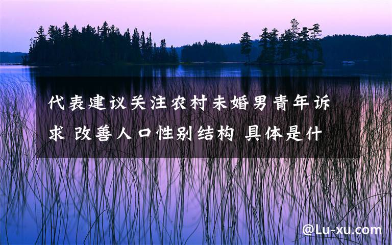 代表建議關(guān)注農(nóng)村未婚男青年訴求 改善人口性別結(jié)構(gòu) 具體是什么情況？