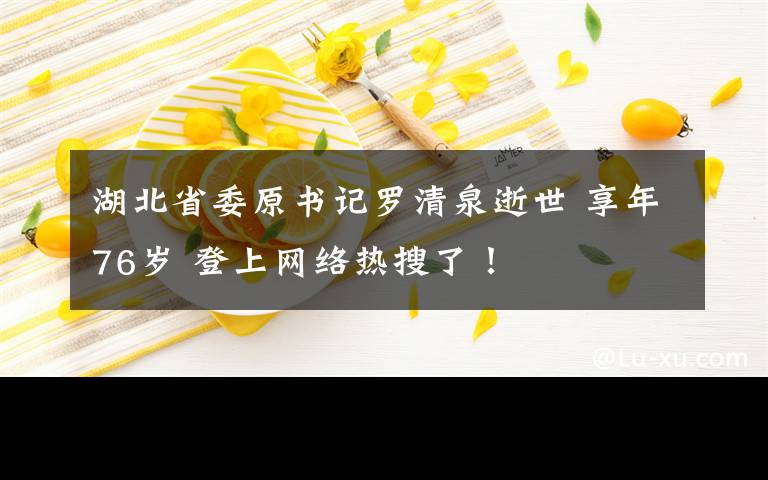 湖北省委原書(shū)記羅清泉逝世 享年76歲 登上網(wǎng)絡(luò)熱搜了！