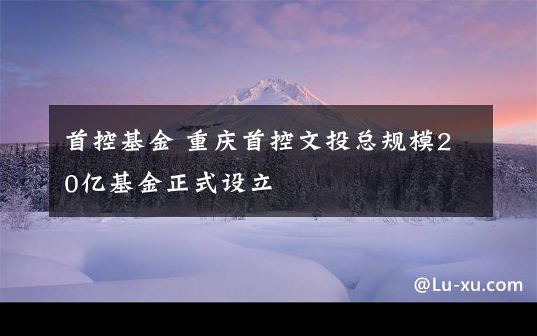 首控基金 重慶首控文投總規(guī)模20億基金正式設(shè)立