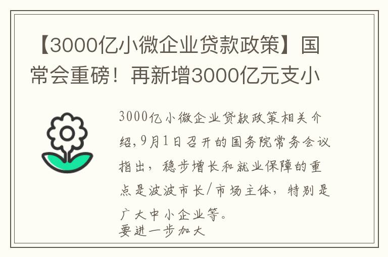 【3000億小微企業(yè)貸款政策】國(guó)常會(huì)重磅！再新增3000億元支小再貸款額度，發(fā)揮專項(xiàng)債作用帶動(dòng)擴(kuò)大有效投資