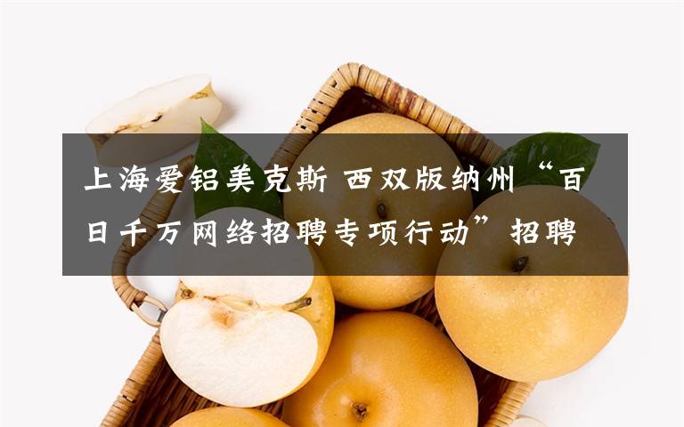 上海愛鋁美克斯 西雙版納州“百日千萬網(wǎng)絡招聘專項行動”招聘崗位信息