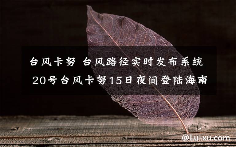 臺(tái)風(fēng)卡努 臺(tái)風(fēng)路徑實(shí)時(shí)發(fā)布系統(tǒng) 20號(hào)臺(tái)風(fēng)卡努15日夜間登陸海南