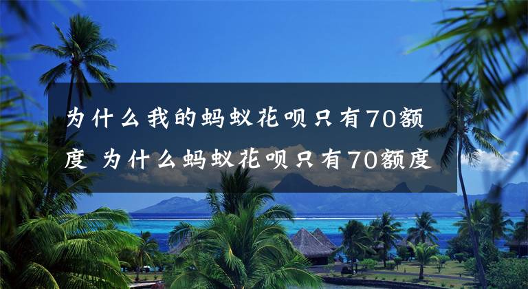 為什么我的螞蟻花唄只有70額度 為什么螞蟻花唄只有70額度 花唄突然降額度了還會(huì)恢復(fù)嗎