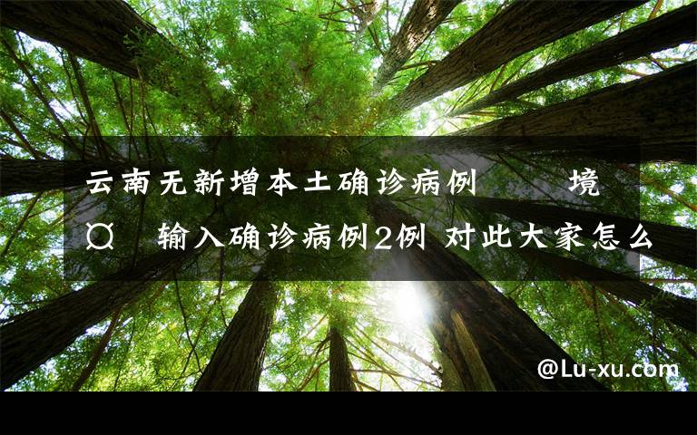 云南無(wú)新增本土確診病例?? 境外輸入確診病例2例 對(duì)此大家怎么看？