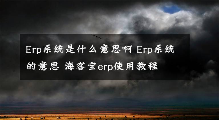 Erp系統(tǒng)是什么意思啊 Erp系統(tǒng)的意思 海客寶erp使用教程