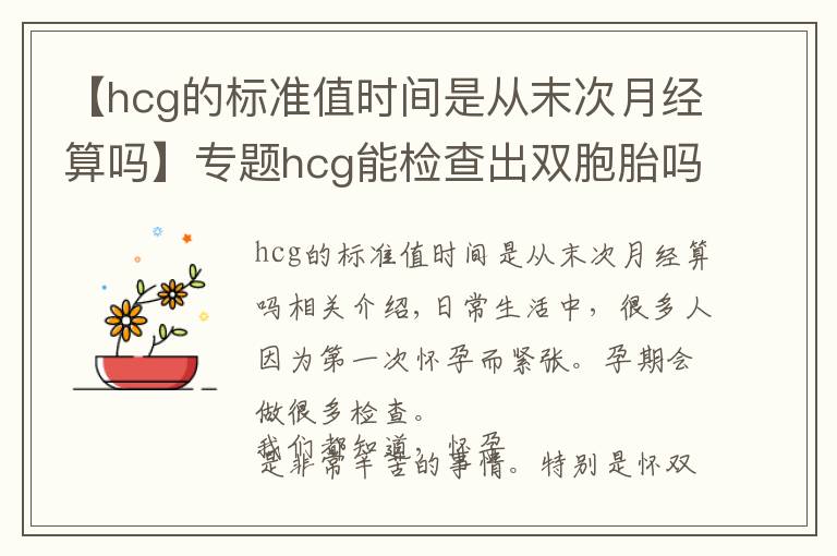 【hcg的標(biāo)準(zhǔn)值時(shí)間是從末次月經(jīng)算嗎】專題hcg能檢查出雙胞胎嗎 需要通過B超檢查確認(rèn)