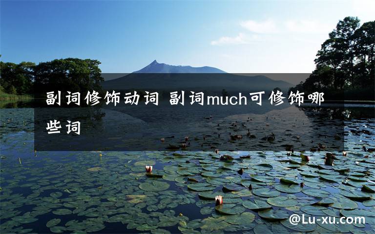 副詞修飾動詞 副詞much可修飾哪些詞