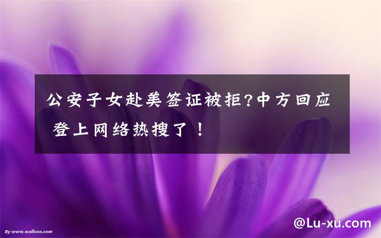 公安子女赴美簽證被拒?中方回應(yīng) 登上網(wǎng)絡(luò)熱搜了！