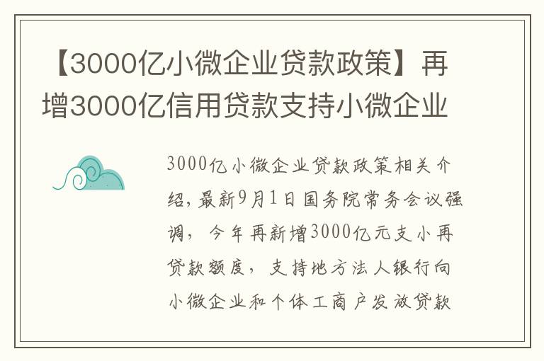 【3000億小微企業(yè)貸款政策】再增3000億信用貸款支持小微企業(yè)，政策來(lái)了您準(zhǔn)備好了嗎