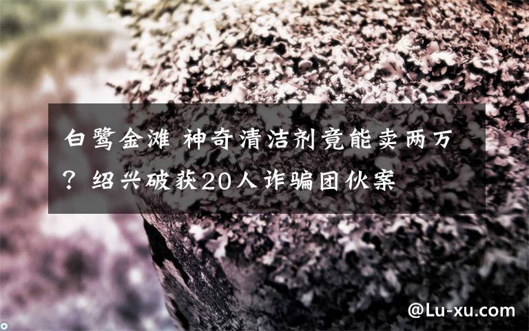 白鷺金灘 神奇清潔劑竟能賣兩萬？紹興破獲20人詐騙團(tuán)伙案