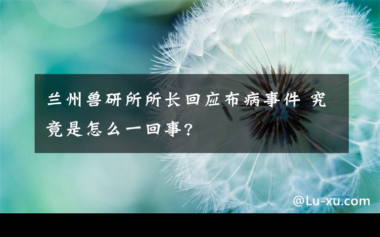 蘭州獸研所所長回應(yīng)布病事件 究竟是怎么一回事?