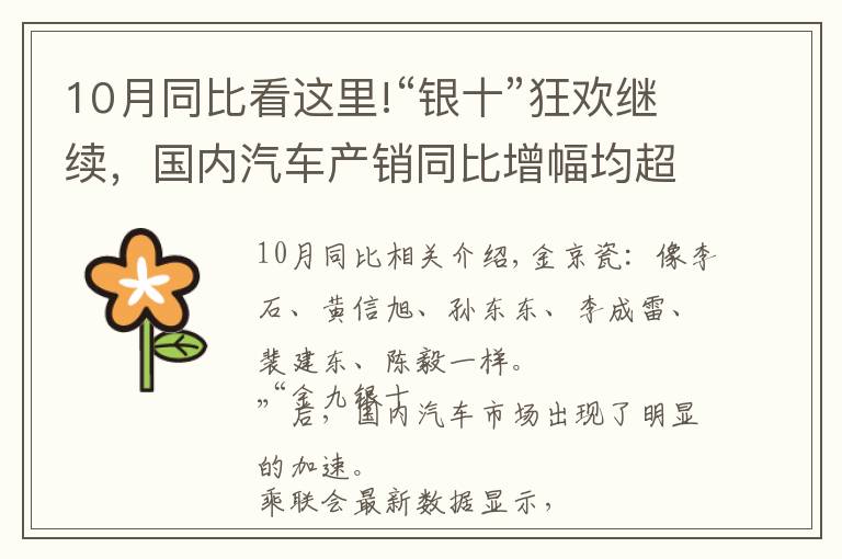 10月同比看這里!“銀十”狂歡繼續(xù)，國(guó)內(nèi)汽車產(chǎn)銷同比增幅均超10%，車市駛?cè)攵就N期