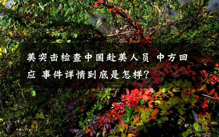 美突擊檢查中國赴美人員 中方回應 事件詳情到底是怎樣？