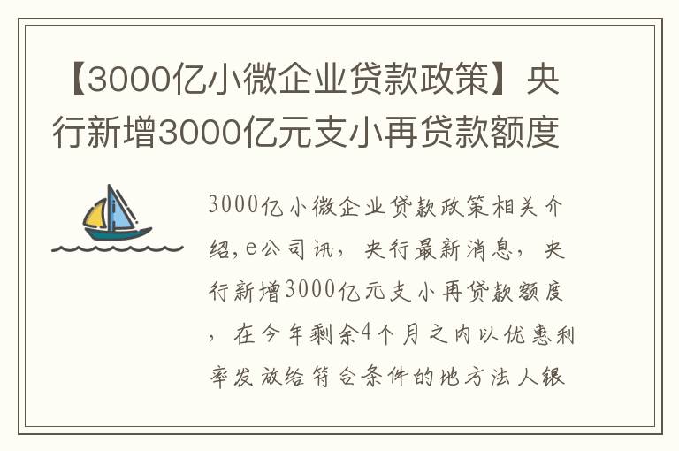 【3000億小微企業(yè)貸款政策】央行新增3000億元支小再貸款額度 加大對(duì)中小微企業(yè)紓困幫扶力度