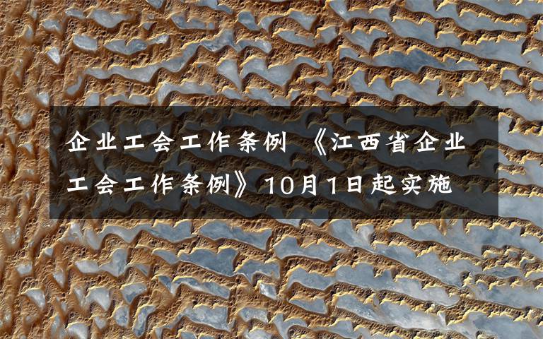 企業(yè)工會(huì)工作條例 《江西省企業(yè)工會(huì)工作條例》10月1日起實(shí)施