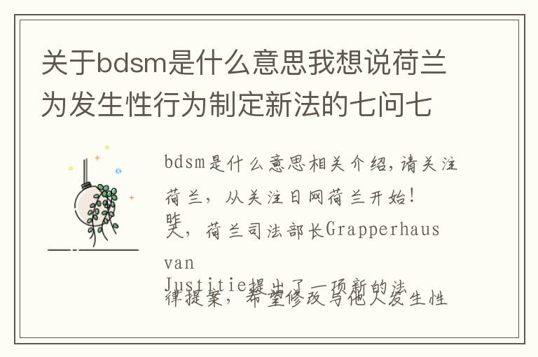 關(guān)于bdsm是什么意思我想說荷蘭為發(fā)生性行為制定新法的七問七答