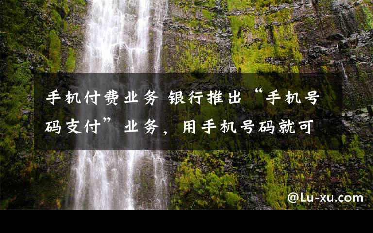 手機(jī)付費(fèi)業(yè)務(wù) 銀行推出“手機(jī)號碼支付”業(yè)務(wù)，用手機(jī)號碼就可轉(zhuǎn)賬