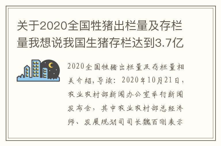 關(guān)于2020全國牲豬出欄量及存欄量我想說我國生豬存欄達到3.7億頭，豬價全線跌破15元，養(yǎng)豬戶要慌了