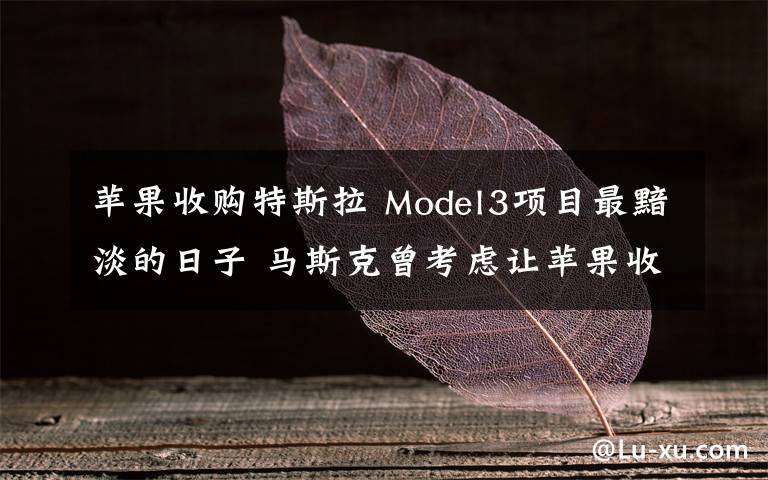 蘋果收購(gòu)特斯拉 Model3項(xiàng)目最黯淡的日子 馬斯克曾考慮讓蘋果收購(gòu)特斯拉