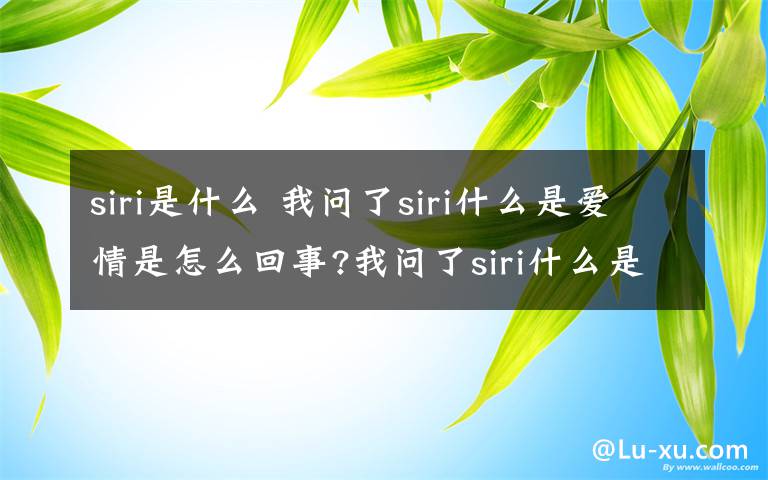 siri是什么 我問了siri什么是愛情是怎么回事?我問了siri什么是愛情是什么意思